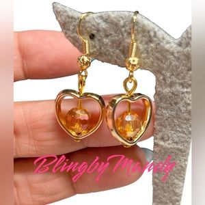 ❤️💕Cute heart earrings in gold tone